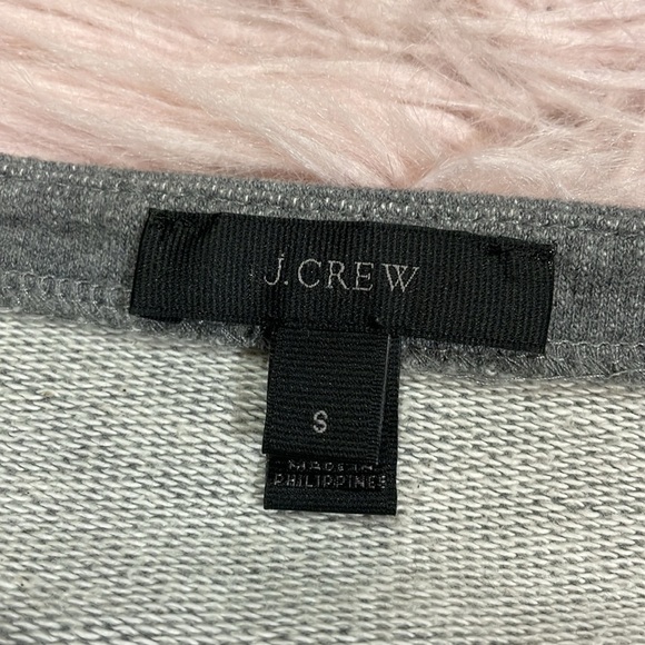J. Crew Heather Gray Ruffle Trim Sleeve Sweatshirt - Picture 3 of 10